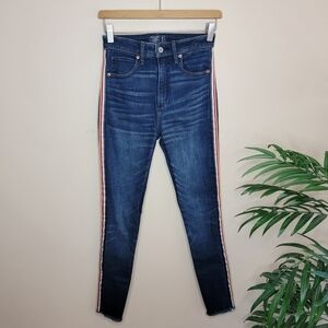 Abercrombie & Fitch Simone High Rise Ankle Skinny Jeans Track Stripe Size 26